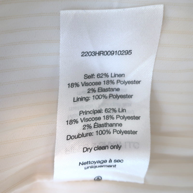 Veronica Beard Fabiola Cropped One-Button Blazer Cream Stretch Linen Size 4