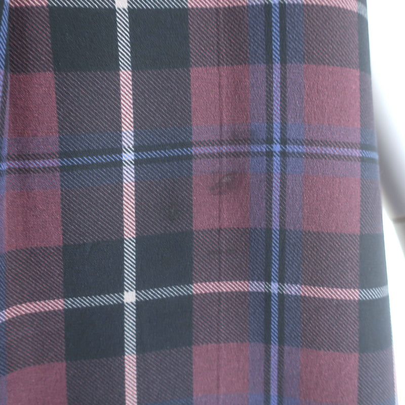 Jenni Kayne Plaid Sleeveless Shirt Dress Burgundy/Black Silk Size Small