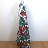 La DoubleJ Sleeveless Big Dress Floral Print Cotton Size Medium Tiered Maxi