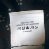 Veronica Beard Finley Ruffled Tie-Neck Top Navy Floral Print Chiffon Size 0