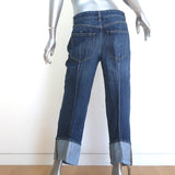 Bottega Veneta Exposed Seam Curved-Leg Jeans Dark Blue Denim Size 38