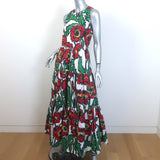 La DoubleJ Sleeveless Big Dress Floral Print Cotton Size Medium Tiered Maxi