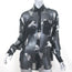 The Kooples Panther Blouse Black Burnout Chiffon Size 2 Long Sleeve Top