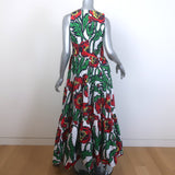 La DoubleJ Sleeveless Big Dress Floral Print Cotton Size Medium Tiered Maxi