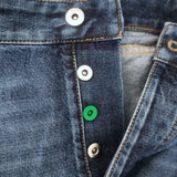 Bottega Veneta Exposed Seam Curved-Leg Jeans Dark Blue Denim Size 38