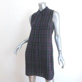 Jenni Kayne Plaid Sleeveless Shirt Dress Burgundy/Black Silk Size Small