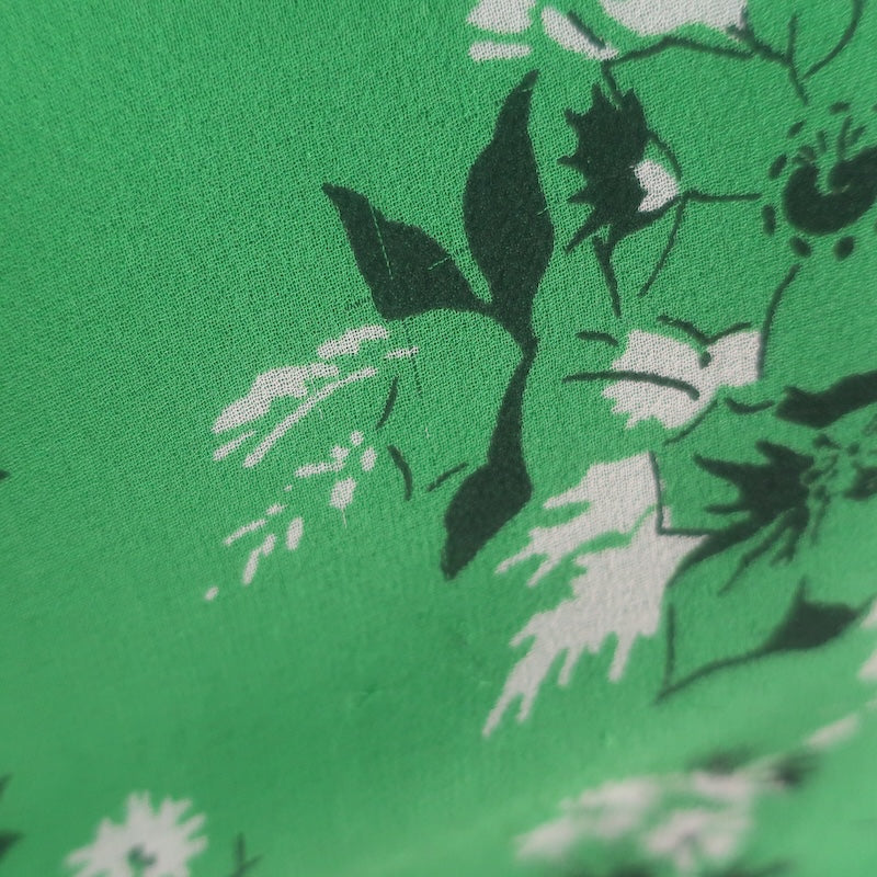 Veronica Beard Sean Ruched Mini Dress Green Floral Print Silk Chiffon Size 4