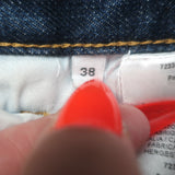 Bottega Veneta Exposed Seam Curved-Leg Jeans Dark Blue Denim Size 38