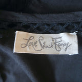 LoveShackFancy Ruffled Open-Back Top Black Embroidered Cotton Size Extra Small