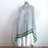 Dolce & Gabbana Shawl Scarf White/Green Polka Dot Print Chiffon