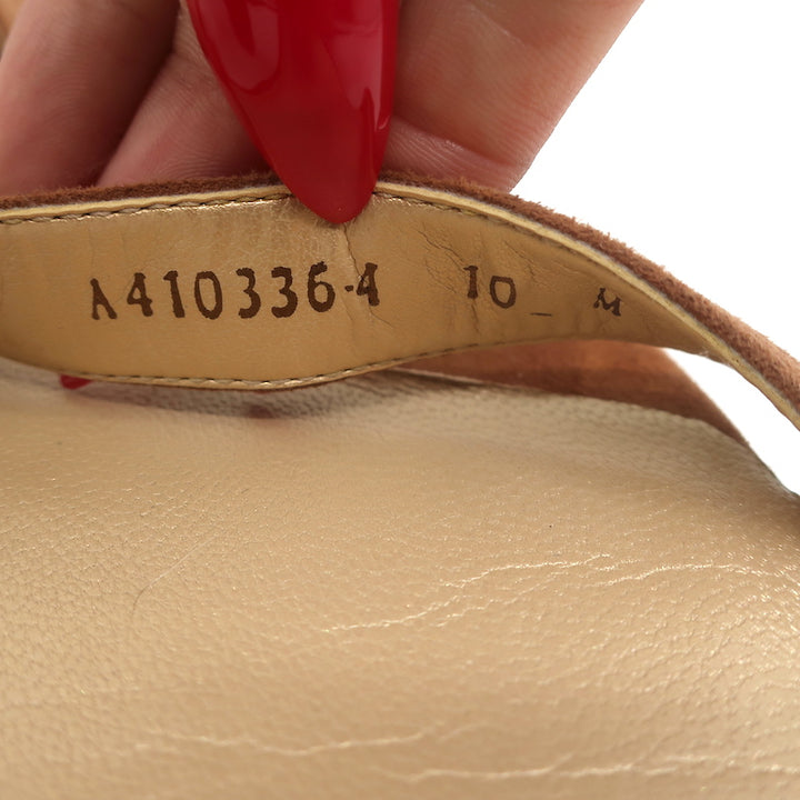 Stuart Weitzman Nearlynude Sandals Brown Suede Size 10 Ankle Strap Heels
