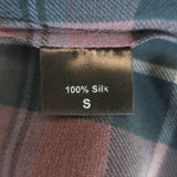 Jenni Kayne Plaid Sleeveless Shirt Dress Burgundy/Black Silk Size Small
