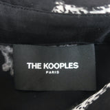 The Kooples Panther Blouse Black Burnout Chiffon Size 2 Long Sleeve Top