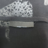 The Kooples Panther Blouse Black Burnout Chiffon Size 2 Long Sleeve Top