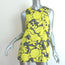 Balenciaga Top Yellow Shadow Floral Print Crepe Size 40 Sleeveless Blouse