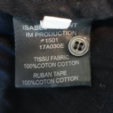 Isabel Marant Etoile Ykaria Ruffle Blouse Black Flocked Cotton Size 34