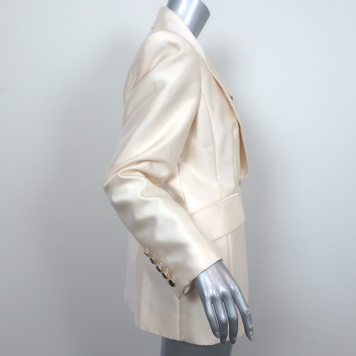Zimmerman Dancer Tuxedo Jacket Ivory Wool-Silk Size 2 One-Button Blazer