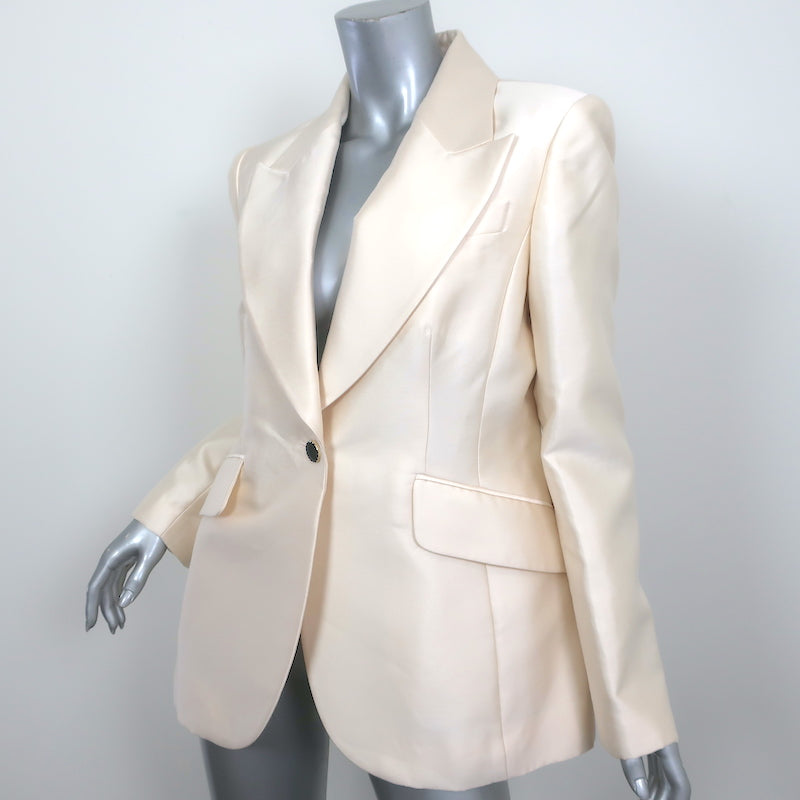Zimmerman Dancer Tuxedo Jacket Ivory Wool-Silk Size 2 One-Button Blazer