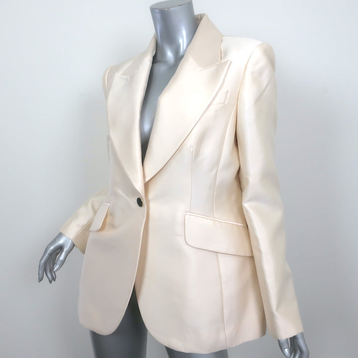 Zimmerman Dancer Tuxedo Jacket Ivory Wool-Silk Size 2 One-Button Blazer