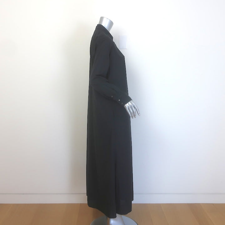 Xirena Boden Long Sleeve Midi Shirt Dress Black Cotton Size Small