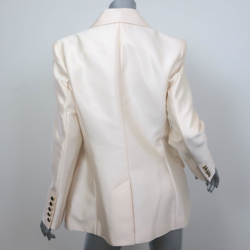 Zimmerman Dancer Tuxedo Jacket Ivory Wool-Silk Size 2 One-Button Blazer