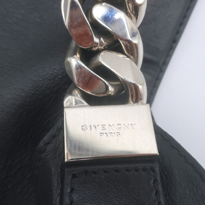 Givenchy Small Infinity Hobo Black Leather Shoulder Bag
