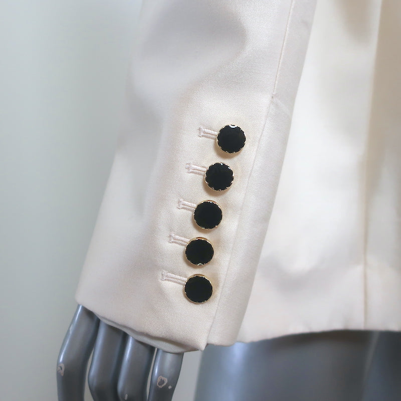 Zimmerman Dancer Tuxedo Jacket Ivory Wool-Silk Size 2 One-Button Blazer