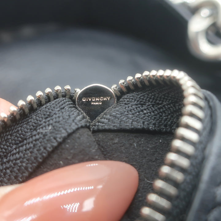 Givenchy Small Infinity Hobo Black Leather Shoulder Bag