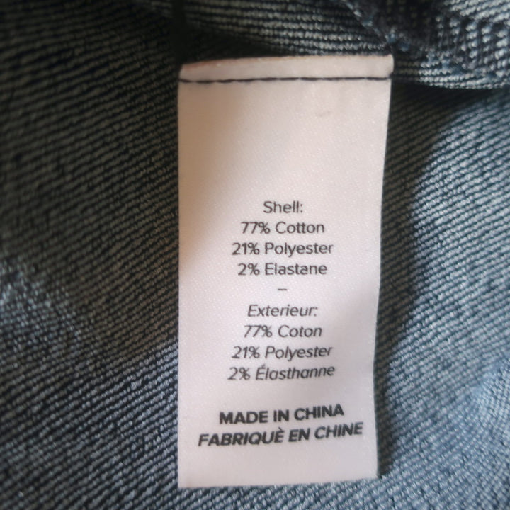Cinq a Sept Lizzie Puff Sleeve Denim Peplum Jacket Indigo Stretch Cotton Size 4