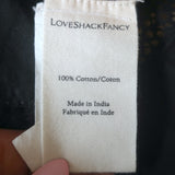 LoveShackFancy Edie Midi Dress Black Lace-Trimmed Cotton Size Extra Small