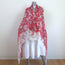 Oscar de la Renta Shawl Scarf Red/White Floral Print Gauze