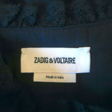 Zadig & Voltaire Timmy Tomboy Top Black Ruffled Cotton Size Extra Small