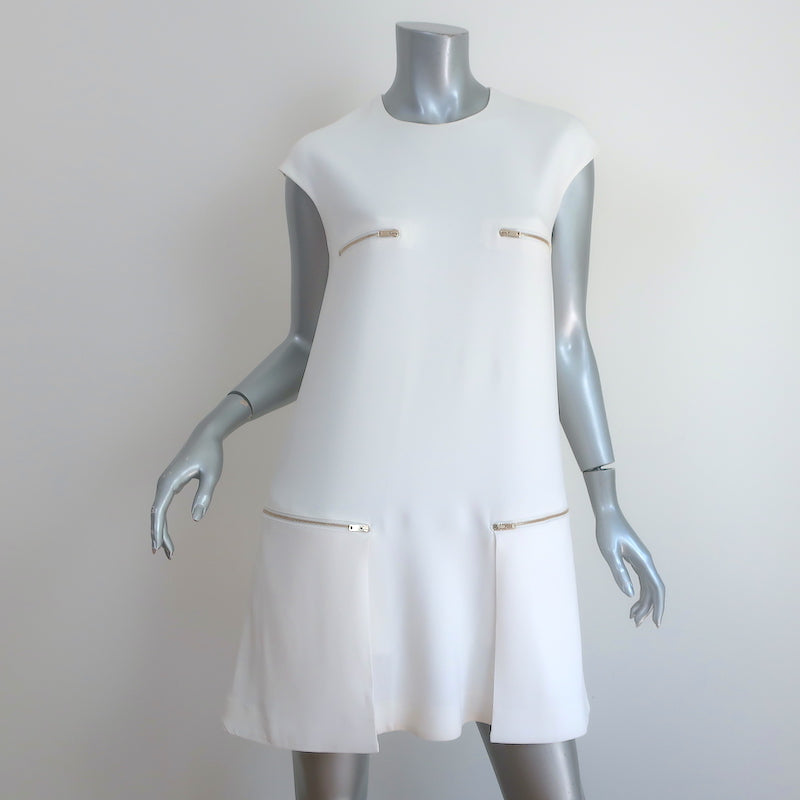 Stella McCartney Zip-Pocket Mini Dress White Stretch Crepe Size 40 – Celebrity Owned Stella McCartney Zip-Pocket Mini Dress White Stretch Crepe Size 40 – Celebrity Owned