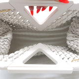 Bottega Veneta Point Slanted Intrecciato Triangle Top Handle Bag White Leather