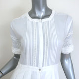 LoveShackFancy Edie Midi Dress White Lace-Trimmed Cotton Size Extra Small