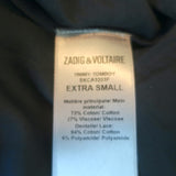 Zadig & Voltaire Timmy Tomboy Top Black Ruffled Cotton Size Extra Small