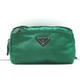 Prada Tessuto Front-Pocket Cosmetic Bag Emerald Green Nylon Small Pouch