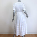 LoveShackFancy Edie Midi Dress White Lace-Trimmed Cotton Size Extra Small