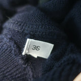 No. 21 Metallic-Striped Turtleneck Sweater Navy/Red Wool Size 36 NEW