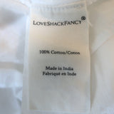 LoveShackFancy Edie Midi Dress White Lace-Trimmed Cotton Size Extra Small