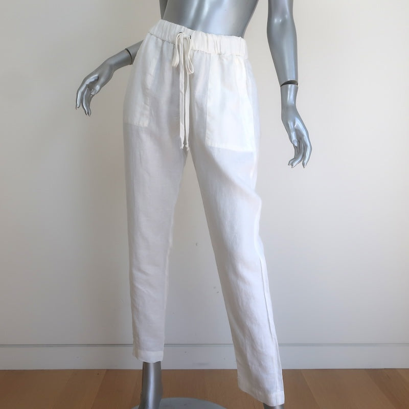 Enza Costa Linen Easy Pants White Size 2