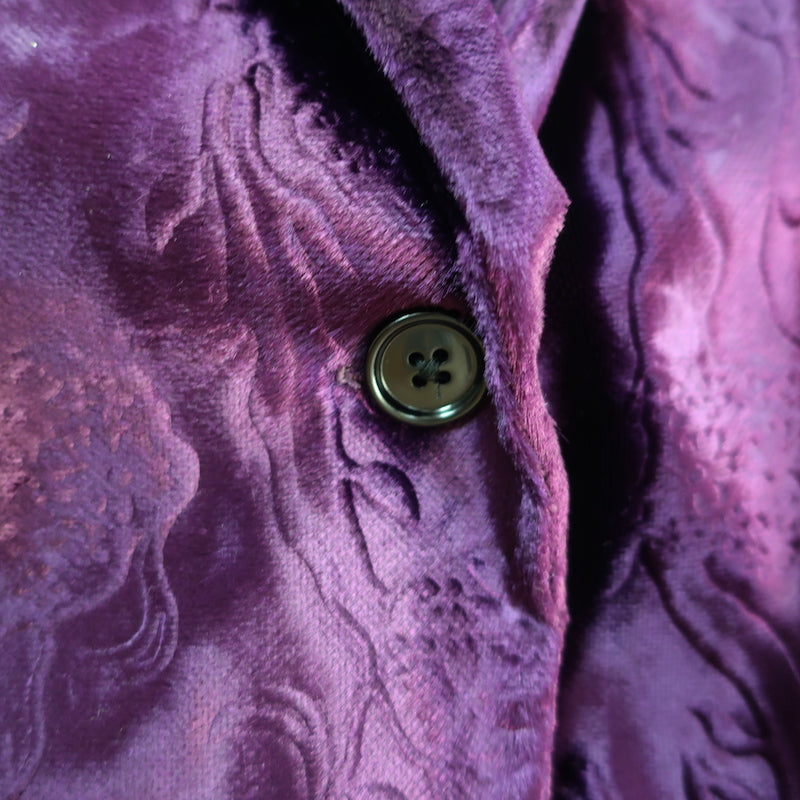 Dries Van Noten Blanchet Blazer Purple Pony Hair Size 42 One-Button Jacket NEW