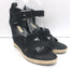 Balenciaga Espadrille Wedge Sandals Black Suede Size 41 Buckle-Strap Heels