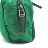 Prada Tessuto Front-Pocket Cosmetic Bag Emerald Green Nylon Small Pouch