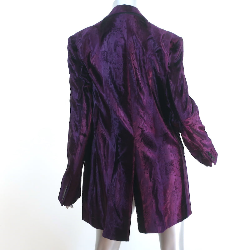 Dries Van Noten Blanchet Blazer Purple Pony Hair Size 42 One-Button Jacket NEW