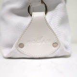 Hogan Buckled Flap Bag White Grained Leather Medium Shoulder Bag