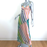 Diane von Furstenberg Printed Sheer Maxi Dress Multicolor Chiffon Size Small