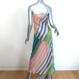 Diane von Furstenberg Printed Sheer Maxi Dress Multicolor Chiffon Size Small