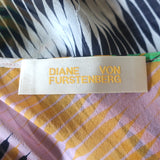 Diane von Furstenberg Printed Sheer Maxi Dress Multicolor Chiffon Size Small