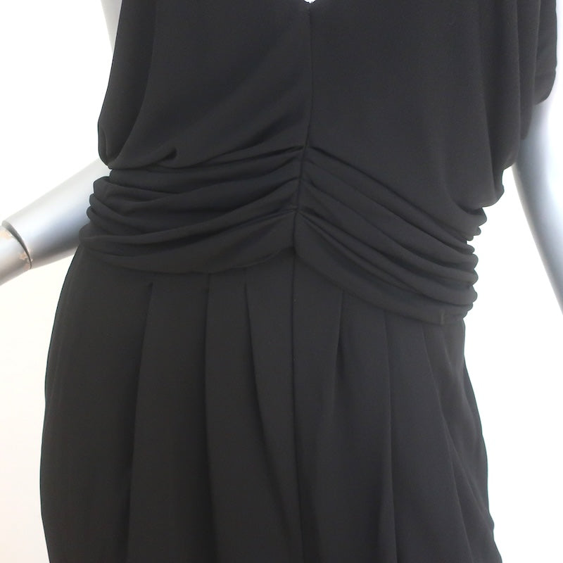 Max Mara Sleeveless Draped Jersey Jumpsuit Black Size Medium